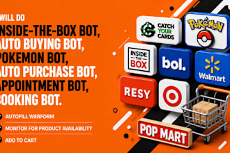 program inside the box auto buying, pokemon purchase bot appointment bot booking