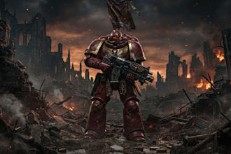 illustrate epic warhammer 40k characters
