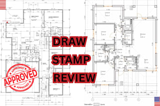 draw stamp structural civil mep engineer plans for california permit approval
