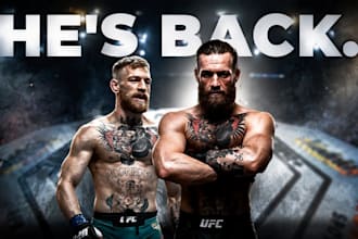 design professional MMA and ufc youtube thumbnails