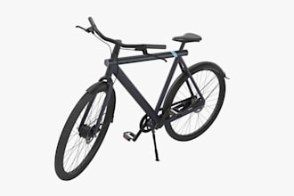 create a realistic 3d bicycle model and product visualization