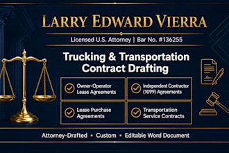 draft a trucking owner operator lease agreement as a US attorney