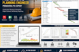 create a professional primavera p6 construction project schedule