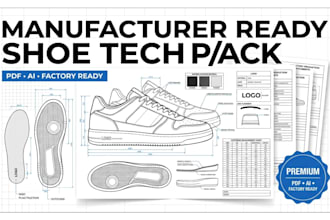 design custom sneakers, shoes, footwear techpack manufacturer ready shoe