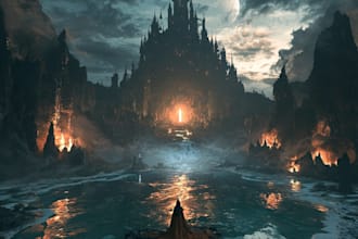 design dark fantasy or metal album cover art