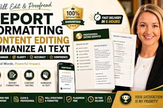 edit and proofread report formatting content editing humanize ai text