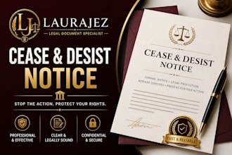 draft a professional cease and desist notice for your dispute