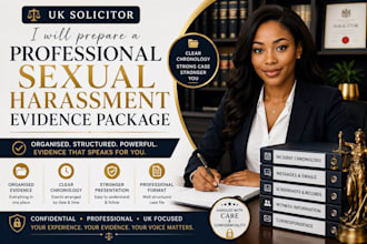 prepare a professional sexual harassment evidence and case summary