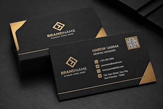 design luxury business card and qr code