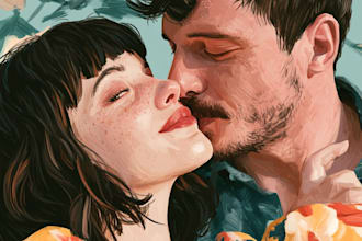 draw couple portrait illustration