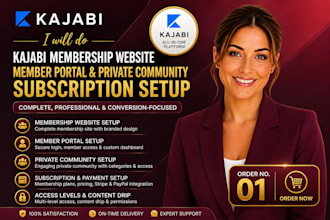 do kajabi membership website member portal private commuinity subscription setup