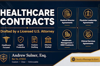 draft a medical director agreement as a licensed US attorney