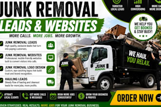 junk removal leads junk removal website junk removal logo hauling leads