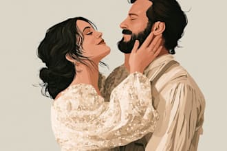 draw couple portrait illustration
