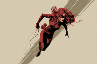 draw comic book illustration, marvel comic superhero