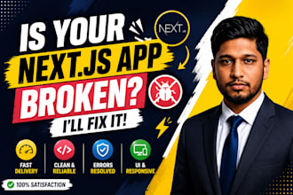 fix react next js bugs, errors, API and responsive issues