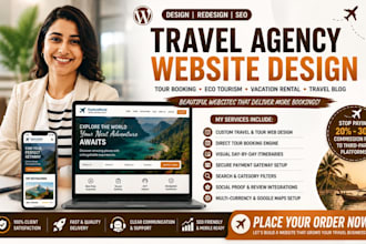 design wordpress travel agency blog eco tourism tour vacation rental website SEO