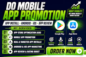 do mobile app promotion app install android ios app review