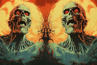 draw horror poster halloween art horror comic book tshirt design merchandise