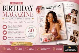 design a personalized birthday magazine templates