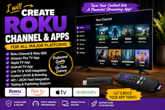 create roku channel, roku sdk, roku app, fire tv, apple tv and android tv