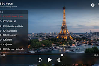 design iptv streaming app UI UX for mobile, smart TV and android TV