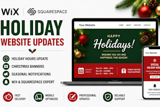 update wix squarespace holiday hours christmas banners and seasonal notification
