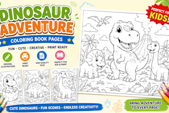 illustrate kids coloring book pages and coloring book for KDP