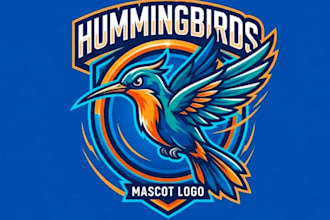 create amazing hamming bird mascot logo design