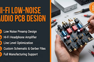 design low noise audio amplifier preamp headphone  amp pcb for hi fi line level