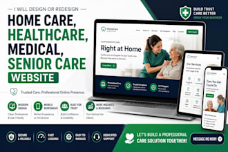 design or redesign home care, healthcare, medical and senior care website