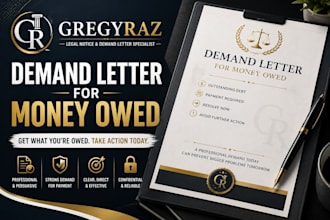draft a professional demand letter for money owed or unpaid debt