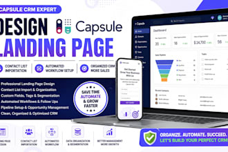 design capsule landing page contact list importation setup automated workflow