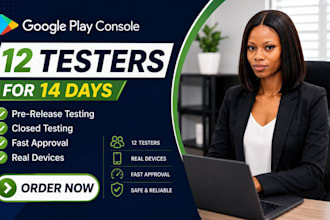provide 12 tester or 20 testers for google play console testing of app