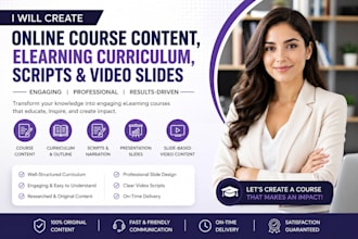 create online course content elearning course curriculum script video slides