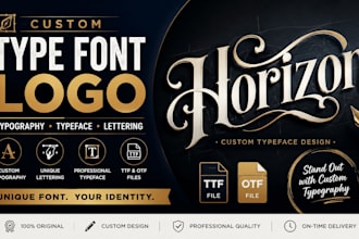 design a custom font type font logo in ttf and otf typography typeface lettering