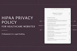 draft a professional hipaa compliant privacy policy for healthcare websites