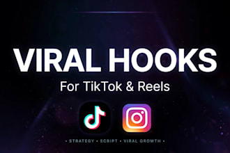 write viral tiktok or reel hooks for your niche