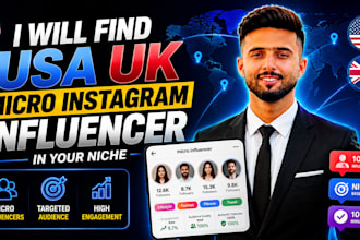 find USA UK micro instagram influencer in your niche