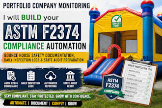 astm f2374 compliance automation bounce house safety documentation daily inspect
