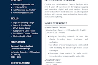 design a professional and modern CV or resume