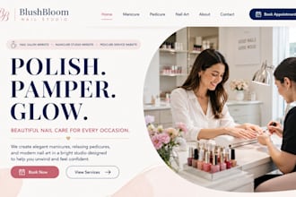 build wix nail salon website manicure studio website pedicure service website