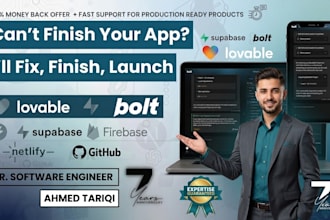 fix, improve, and launch your lovable, bolt new, or base44 ai app