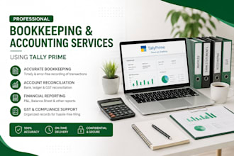 do professional bookkeeping, accounting and gst services in tally prime