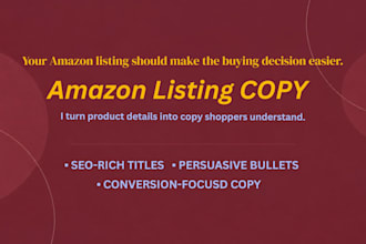 write amazon listing copy and product descriptions