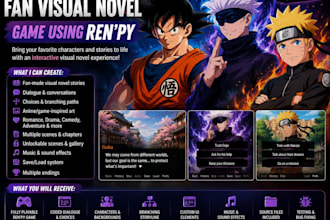 make fan visual novel game using renpy