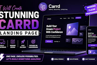 create a modern responsive carrd landing page website