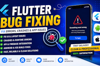 fix flutter bugs, crashes, errors and app issues