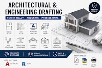 architectural structural engineering mep drawing city permit with hvac