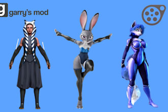 port or rig sfm model, gmod character, mmd, cs2, l4d2, source engine, garrys mod